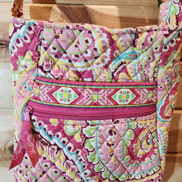 Vintage Vera Bradley Quilted Crossbody Bag – Pink Paisley Floral Print - Picture 4 of 10